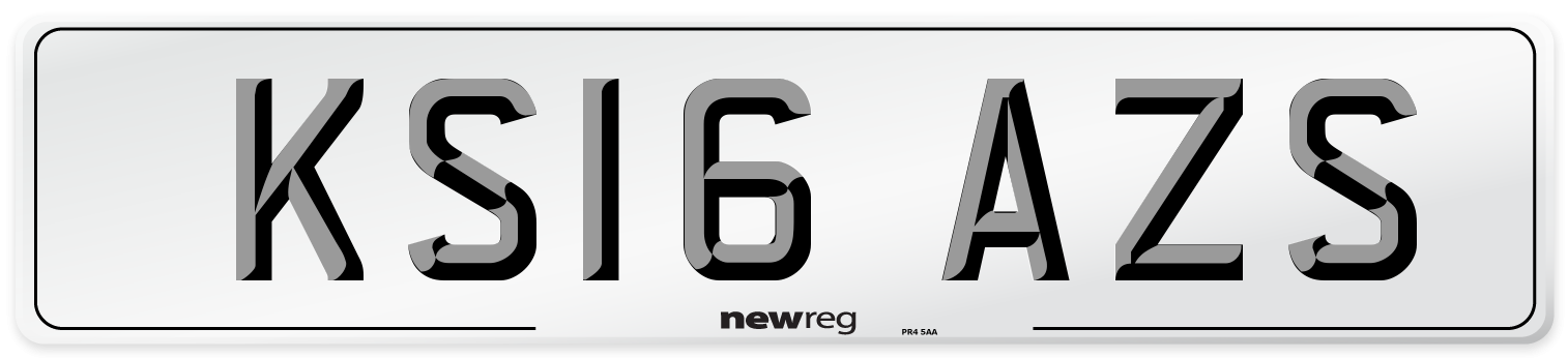 KS16 AZS Number Plate from New Reg